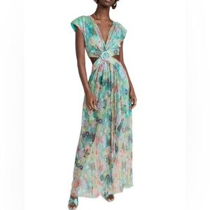 Ramy Brooke Genesis Foil Cut Out Gown